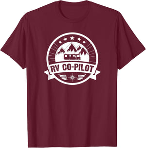 RV Co-Pilot Funny Motorhome RV Travel T-Shirt - T-Shirt | Maroon
