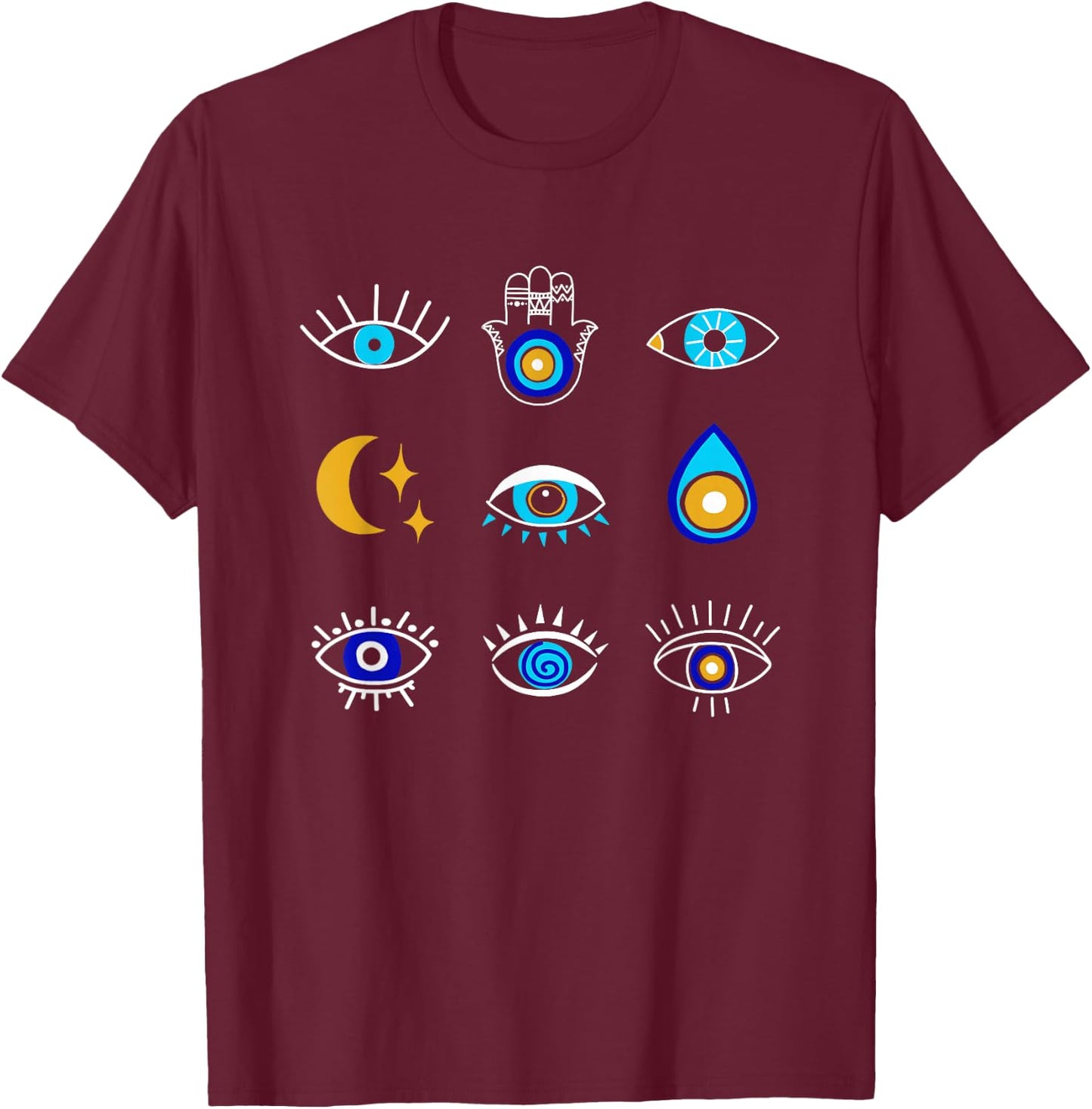 Evil Eye Curse Protection Seeing Eyes Evil Eye T-Shirt - T-Shirt | Maroon