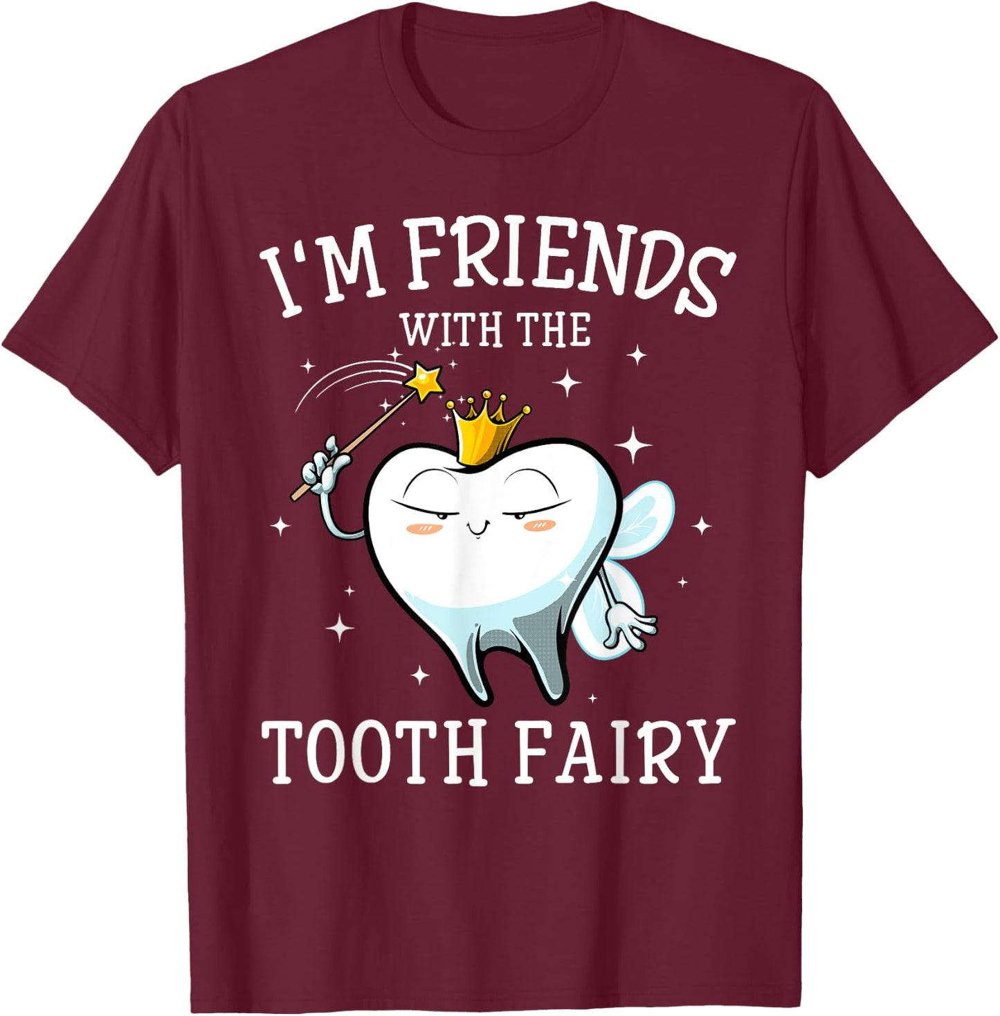 Cool Tooth Fairy Art Men Women Oral Dentist Dental Assistant T-Shirt - T-Shirt | Maroon
