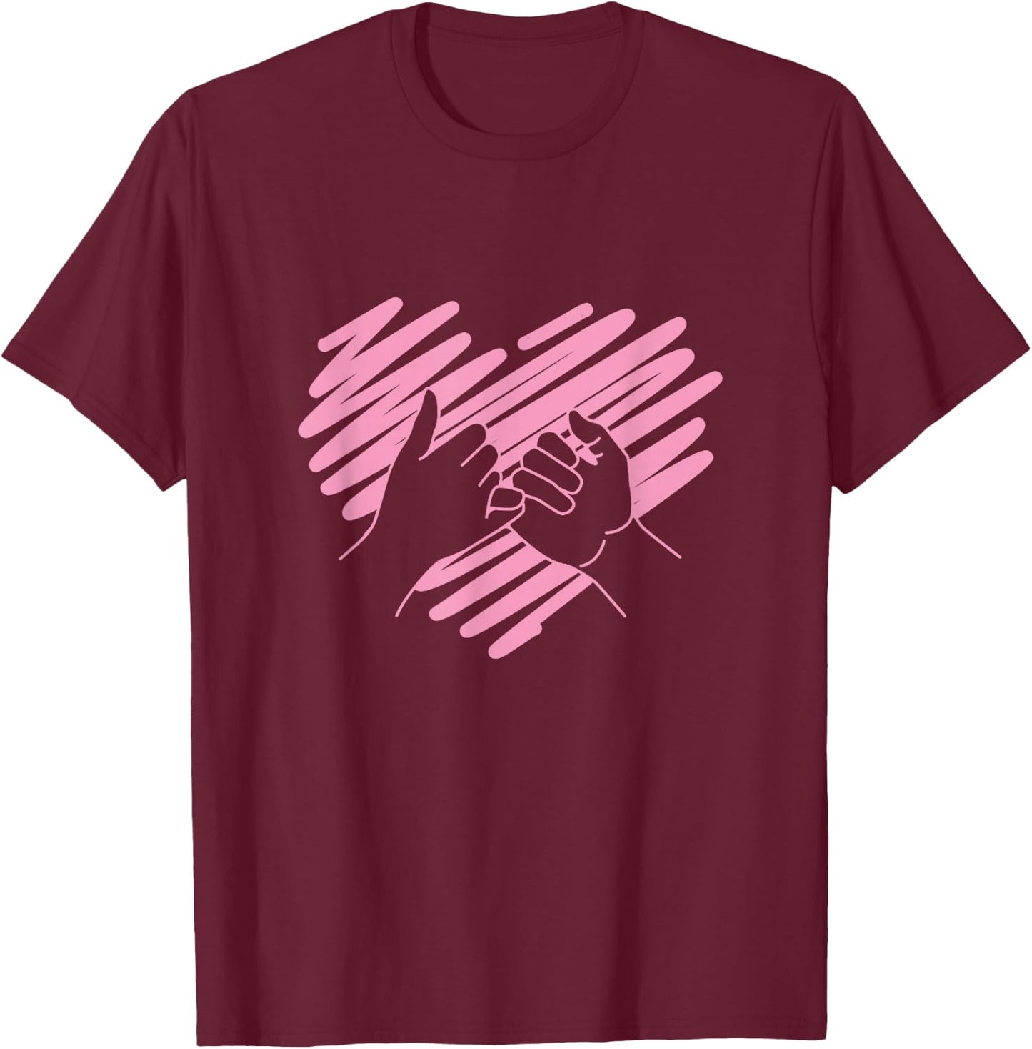 Best Friend Pinky Promise - Aesthetic Gift T-Shirt - T-Shirt | Maroon