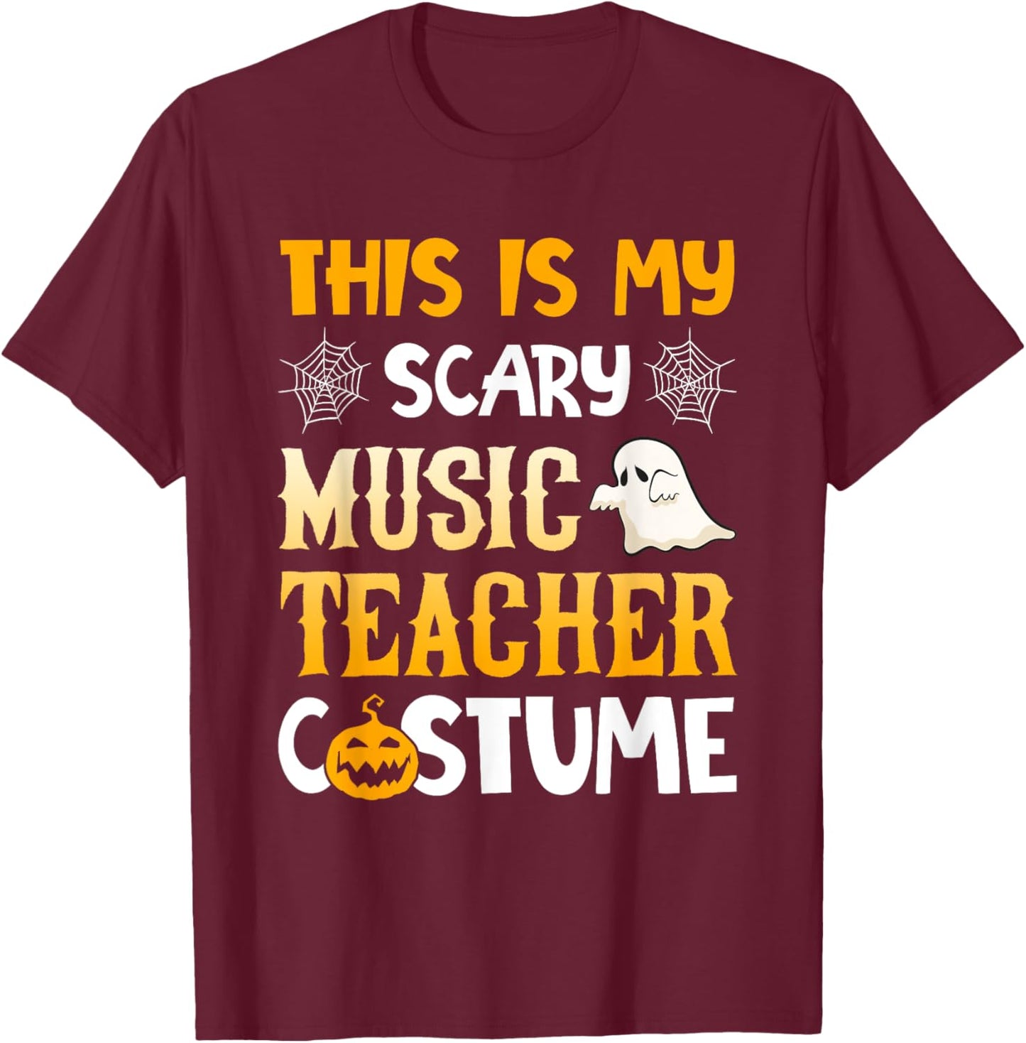 This Is My Scary Music Teacher Halloween Costumes Pajama T-Shirt - T-Shirt | Maroon