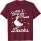 Just A Girl Who Loves Ducks T-Shirt - T-Shirt | Maroon