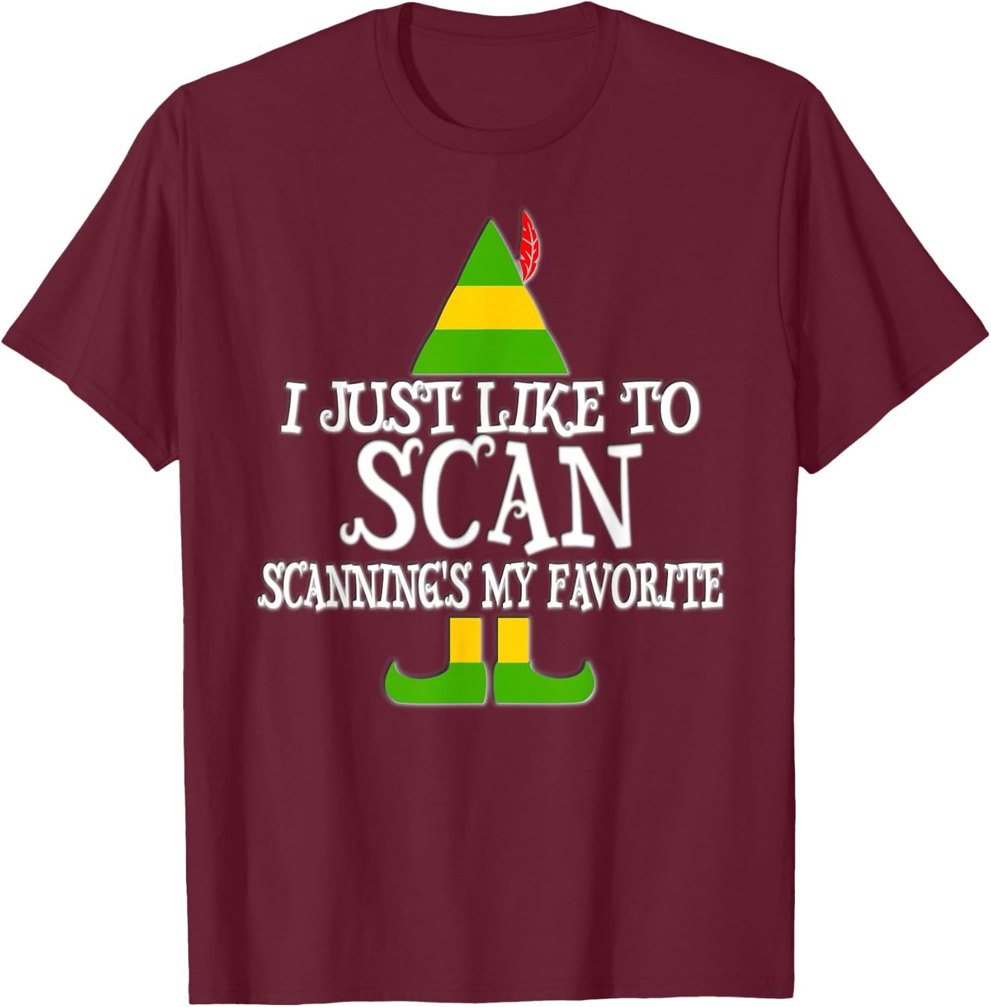 I Just Like To Scan Ultrasound CT MRI US Christmas T Shirt T-Shirt - T-Shirt | Maroon
