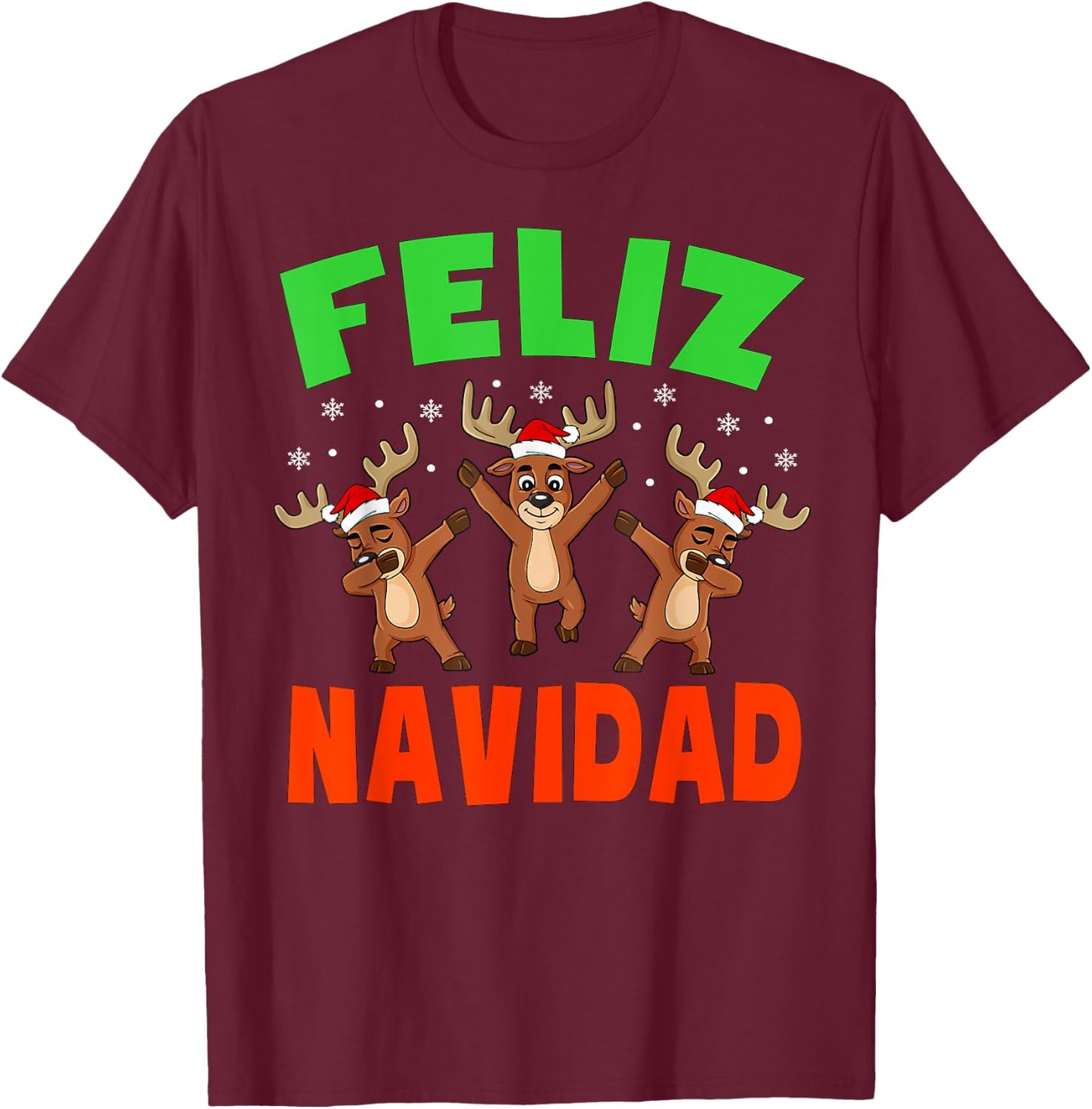 Feliz Navidad Shirt Kids Family Christmas Pajamas Men Women T-Shirt - T-Shirt | Maroon