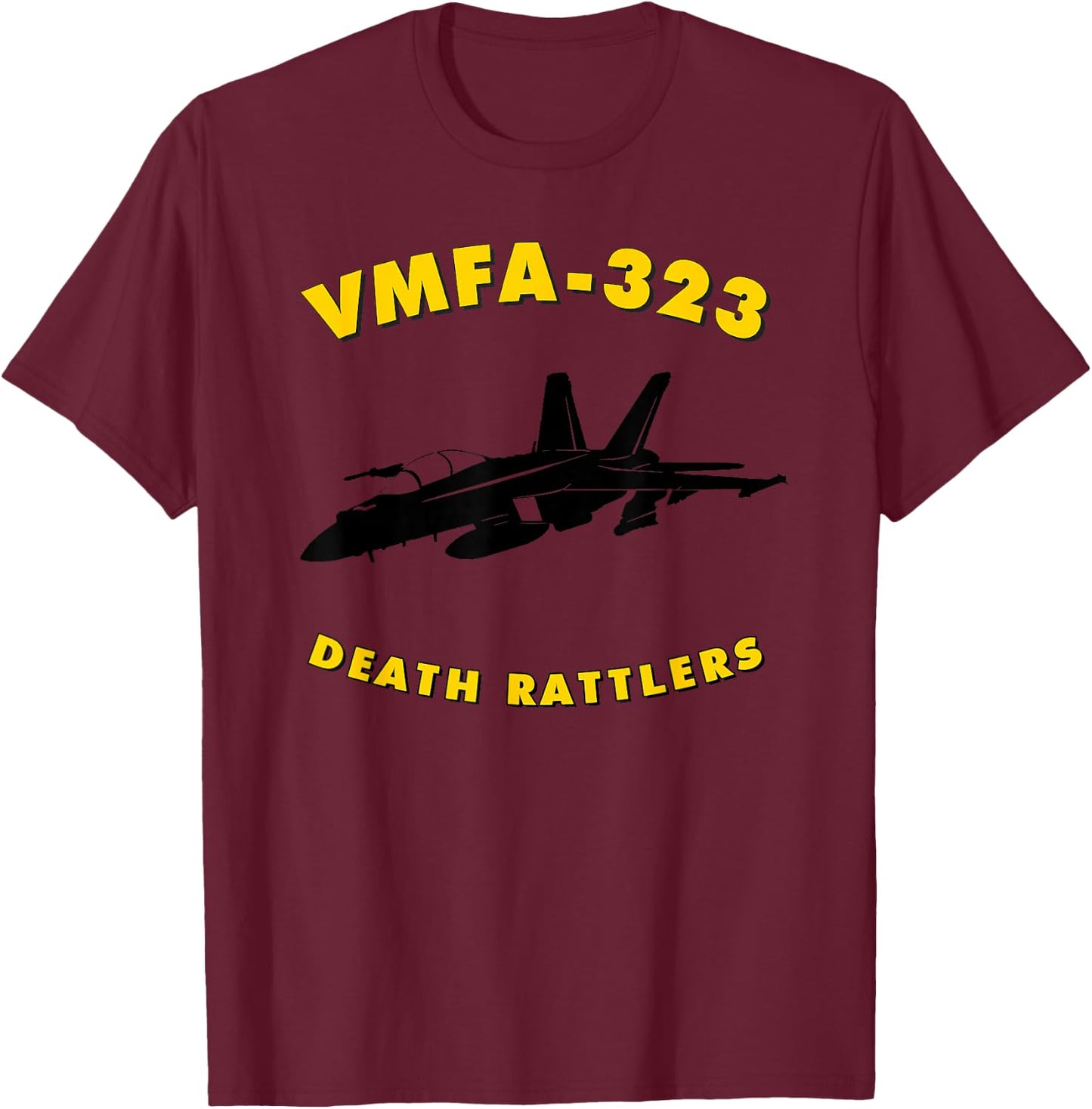 VMFA-323 Fighter Attack Squadron F/A-18 Hornet Jet T-Shirt - T-Shirt | Maroon