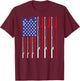 American Flag Fishing Rod Fishing Lover T-Shirt - T-Shirt | Maroon