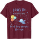 Cousin 1st Birthday First Trip Around The Sun Space Bday T-Shirt - T-Shirt | Maroon