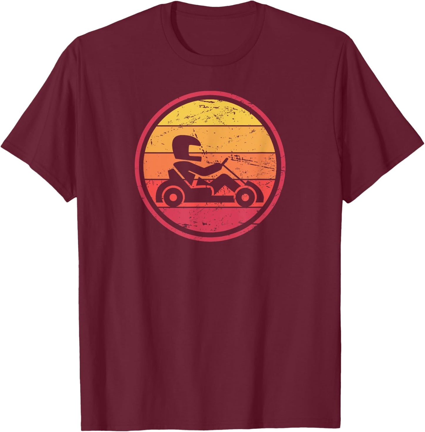 Go Cart Racing Gift "Retro Vintage" - Go Kart T-Shirt - T-Shirt | Maroon