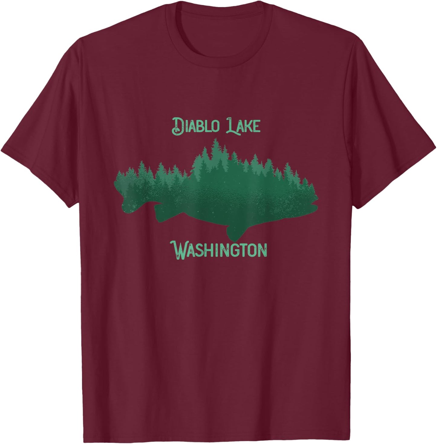 Diablo Lake Washington Souvenir T-Shirt - T-Shirt | Maroon