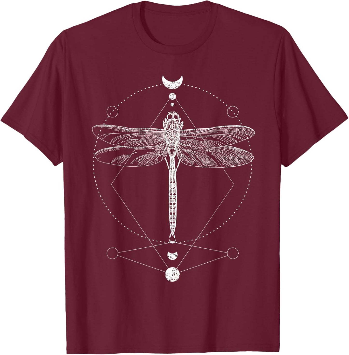Moon phases Dragonfly - Moon phase Witchcraft Occult T-Shirt - T-Shirt | Maroon
