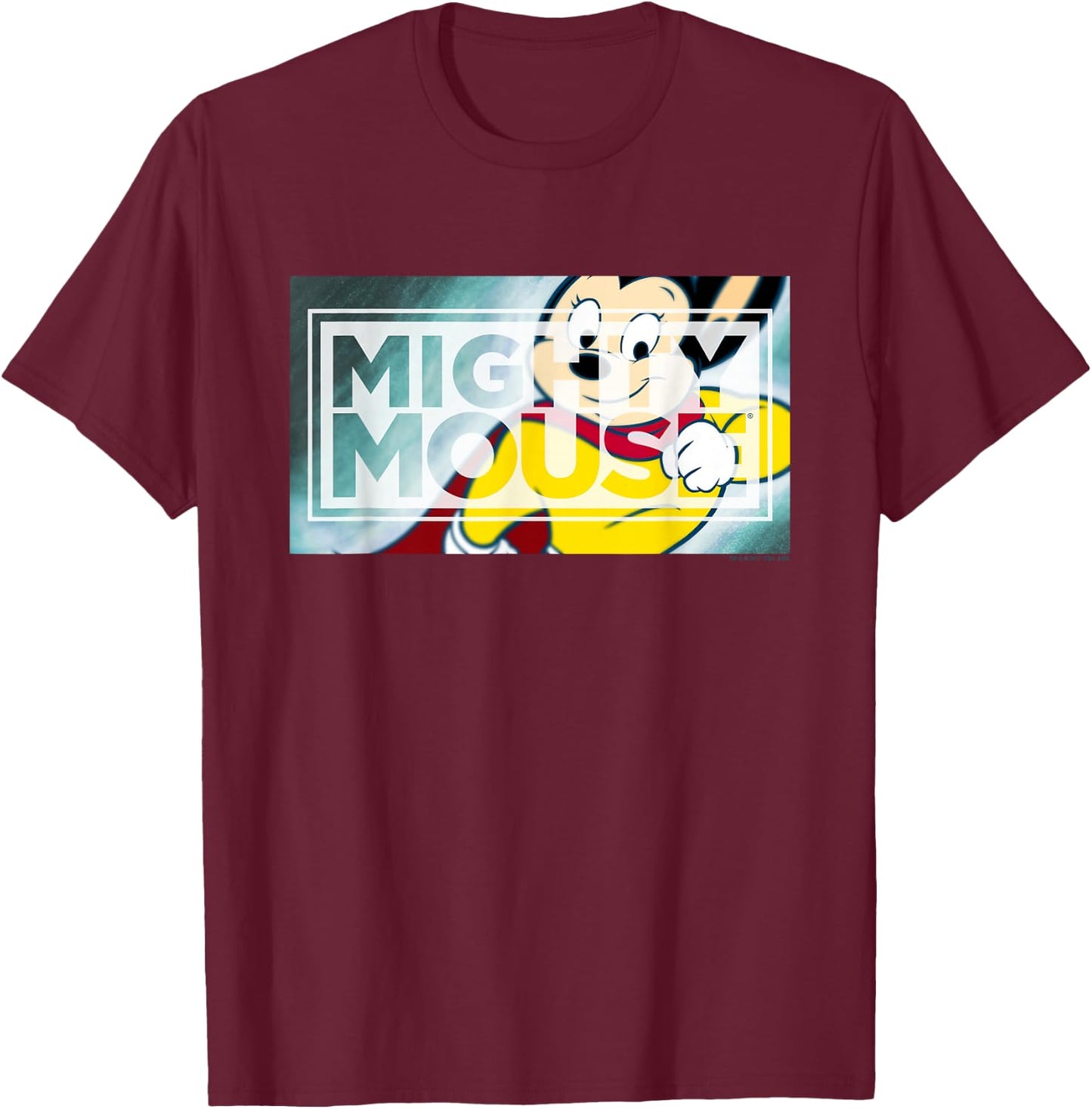 Mighty Mouse Mighty Rectangle T-Shirt - T-Shirt | Maroon