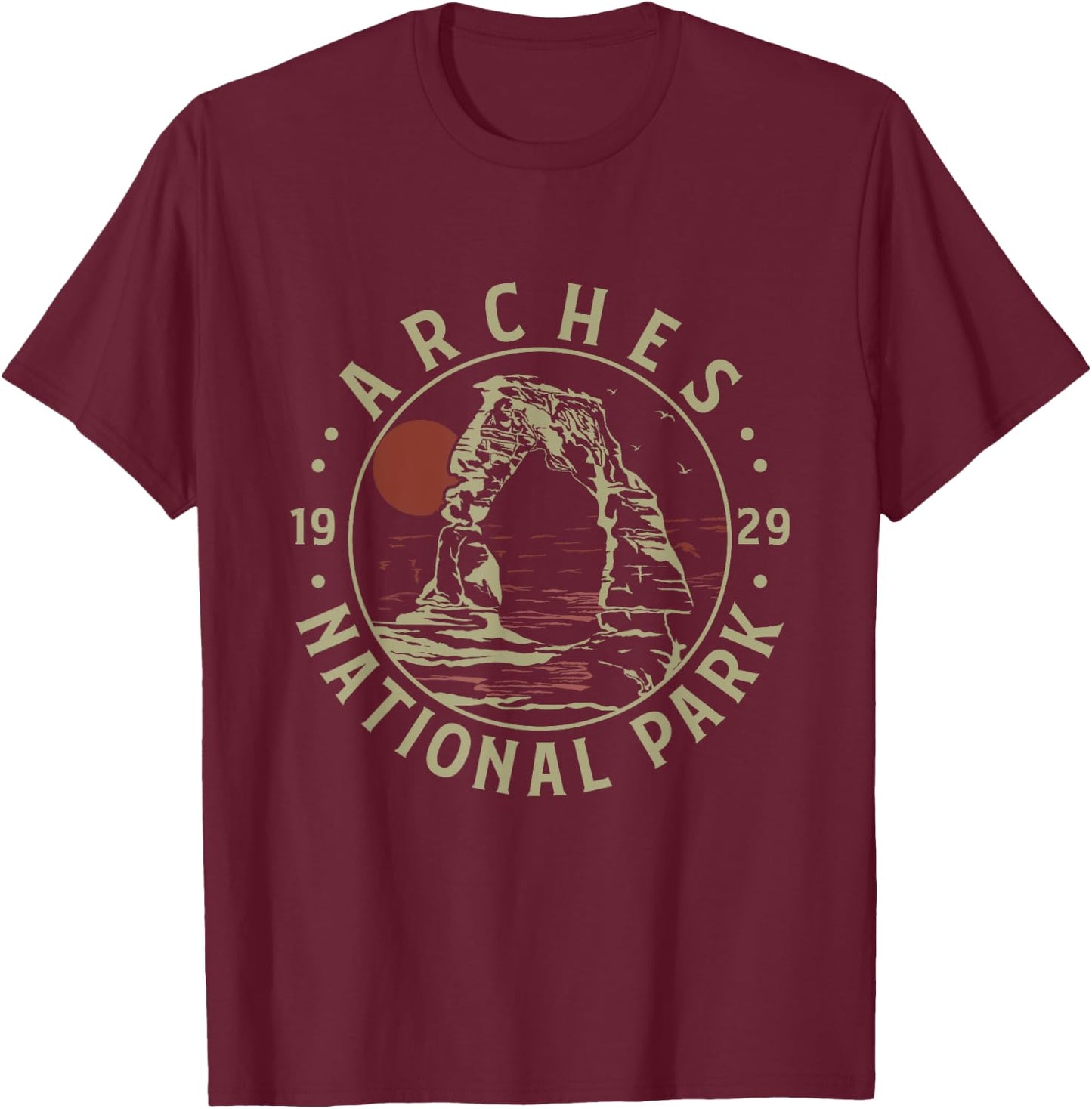 Arches National Park Shirt 1929 National Parks Costume T-Shirt - T-Shirt | Maroon