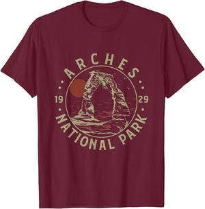Arches National Park Shirt 1929 National Parks Costume T-Shirt - T-Shirt | Maroon