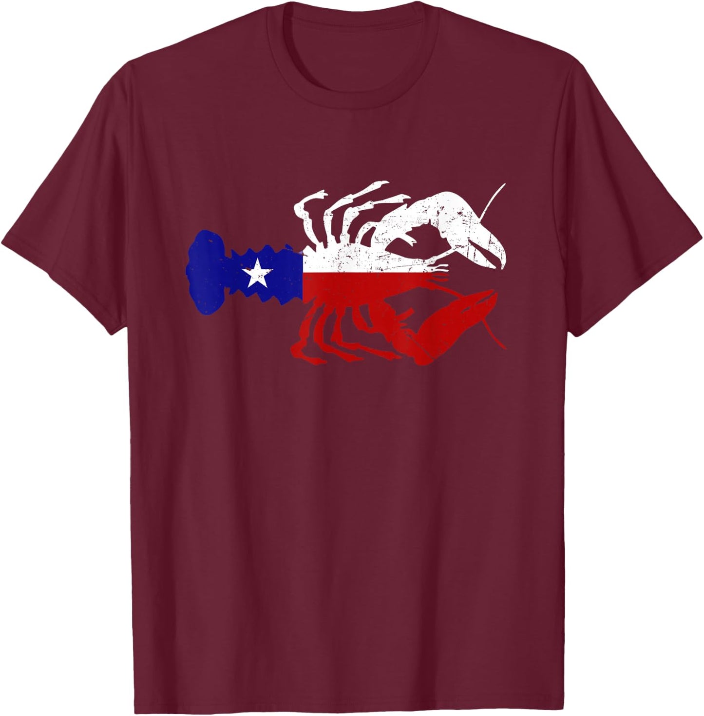 Crawfish Texas Seafood Shellfish Lone Star Southern Food T-Shirt - T-Shirt | Maroon
