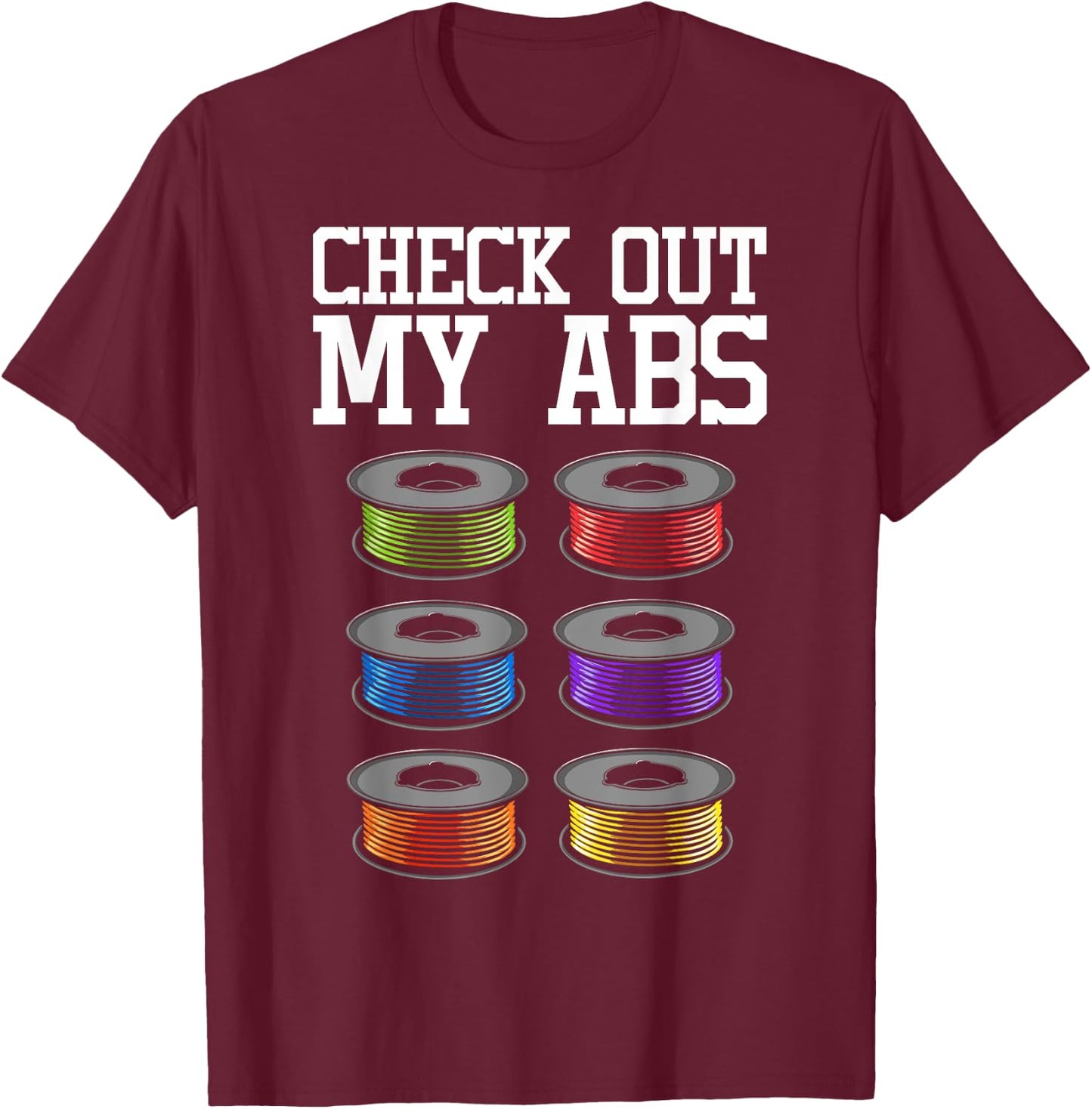Funny 3D Printing Designs Women ABS Printer Filament T-Shirt - T-Shirt | Maroon
