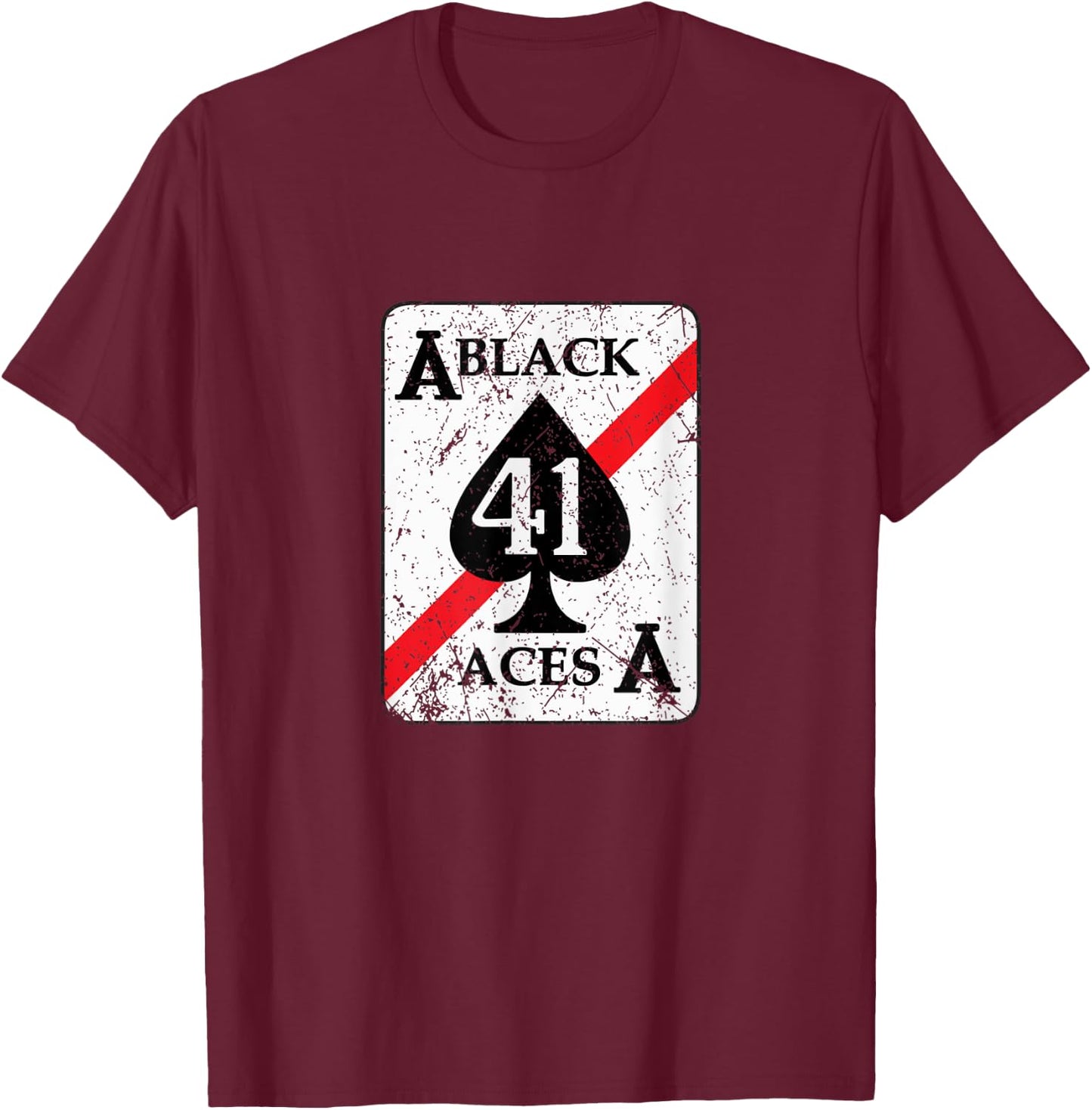 VFA-41 Black Aces Fighter Squadron Vintage Veterans Day Xmas T-Shirt - T-Shirt | Maroon