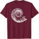 Digger Gifts 4 U - Paleontology Palentologists Ammonite Fossil - -Adults, Kids - Black - Small - Short Sleeve - - Classic Fit - Charmouth Ammonite Fossil Design T-Shirt - T-Shirt | Maroon
