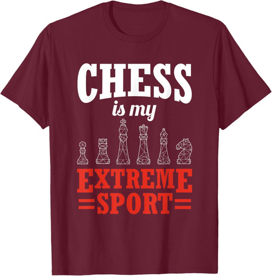 Chess Is My Extreme Sport King Checkmate Chess T-Shirt - T-Shirt | Maroon