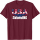 USA Swimming Athlete Summer US Swim Aquatic Sport Letters T-Shirt - T-Shirt | Maroon
