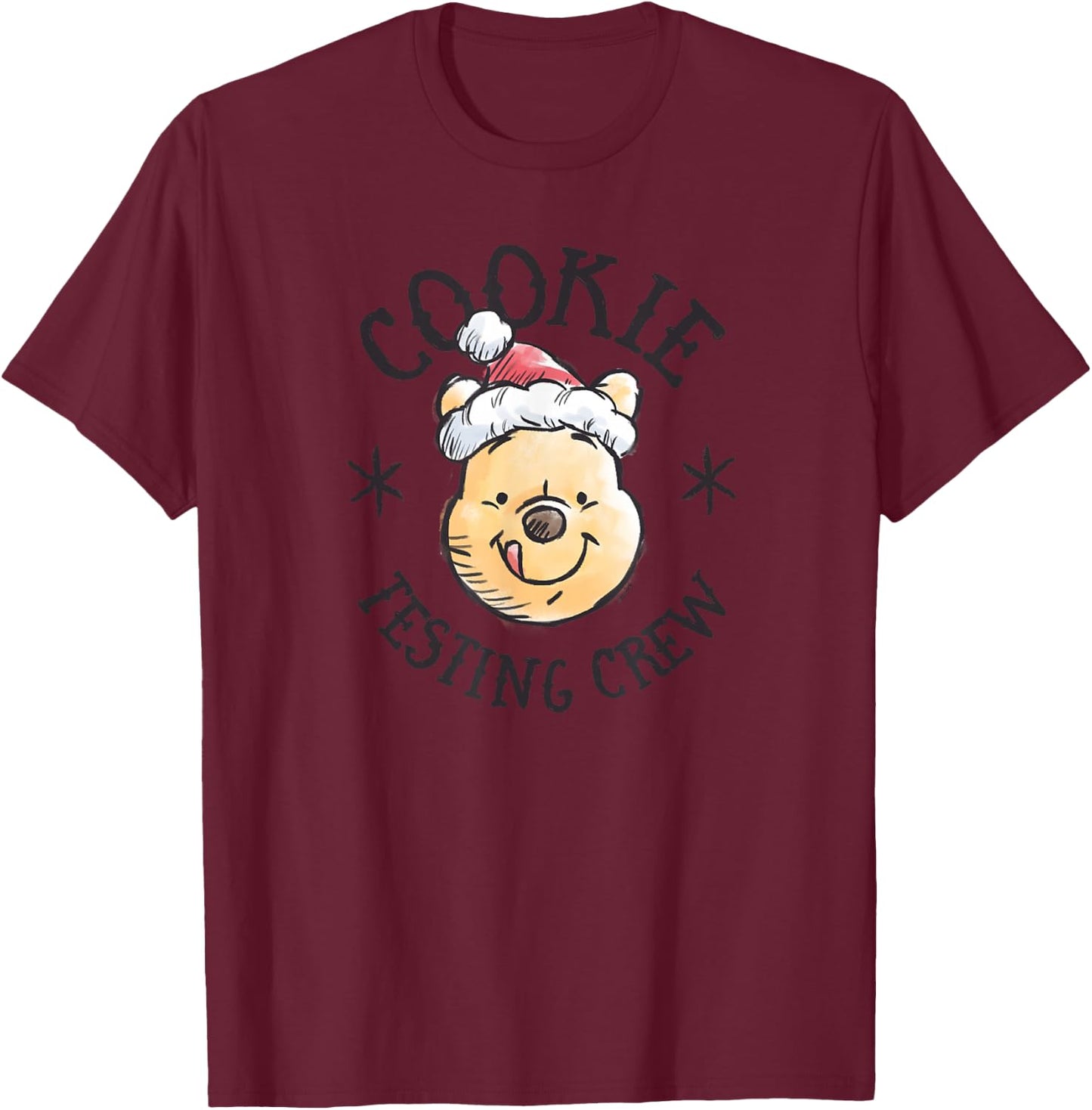 Winnie the Pooh - Holiday Pooh Bear Cookie Testing Crew T-Shirt - T-Shirt | Maroon