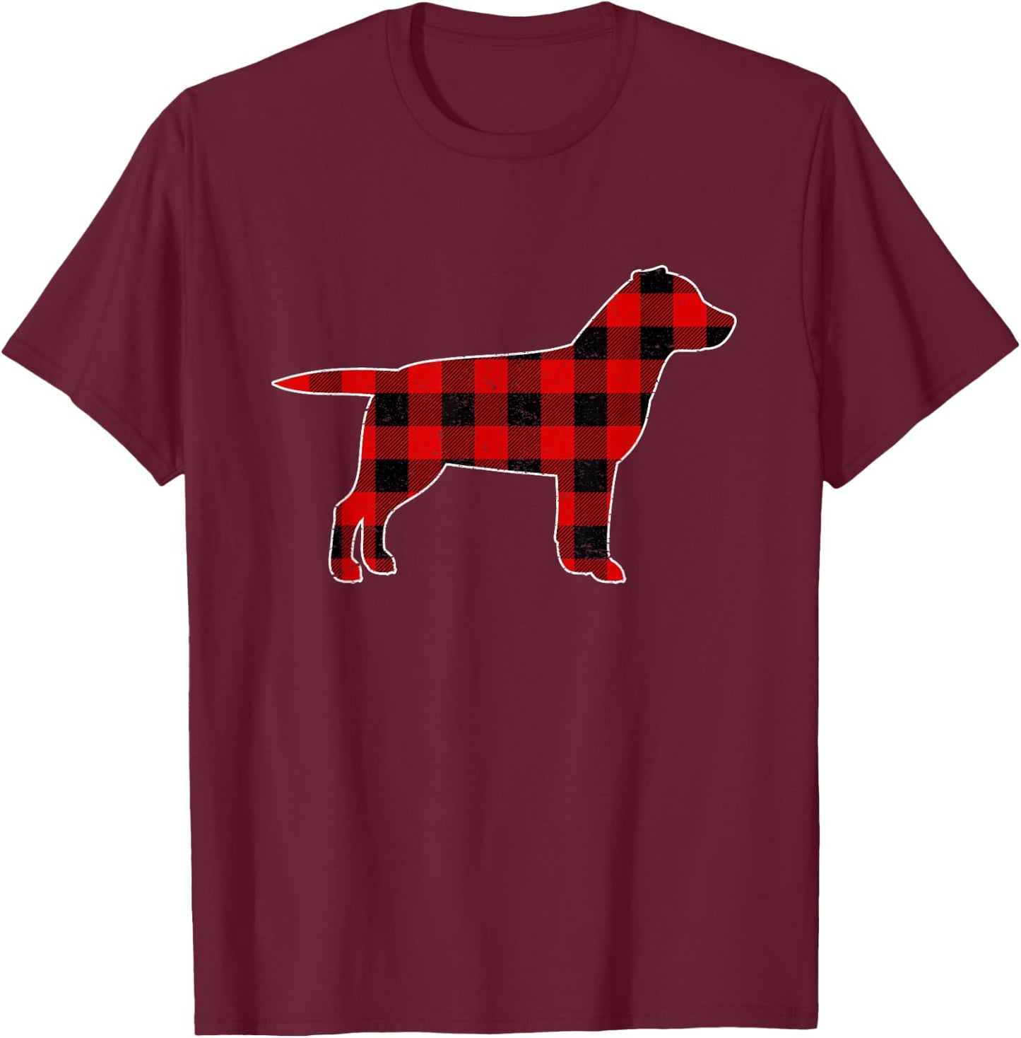 Christmas Buffalo Plaid Labrador Shirt, Christmas Dog Pajama Women Kids T-Shirt - T-Shirt | Maroon