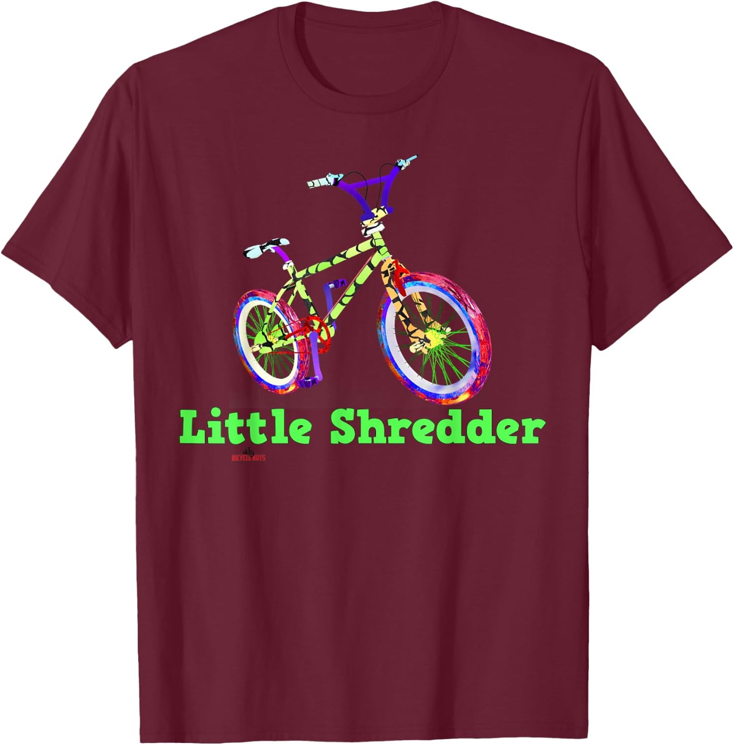 Little Shredder Kids Bmx Cycling Shred Bike T-Shirt - T-Shirt | Maroon