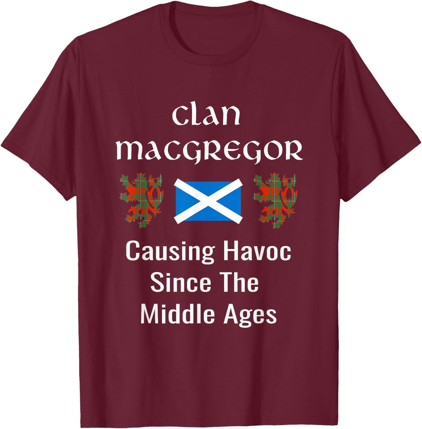 Clan Macgregor Tartan Scottish Family Name Scotland Pride T-Shirt - T-Shirt | Maroon