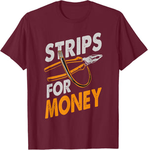 Powerline Electrical Dad Electricians Strips T-Shirt - T-Shirt | Maroon