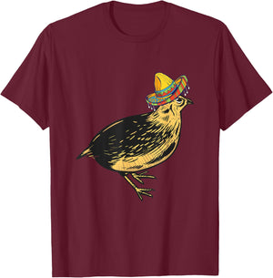 Quail Bird Sombrero Costume Mexico Cinco De Mayo Fiesta T-Shirt - T-Shirt | Maroon