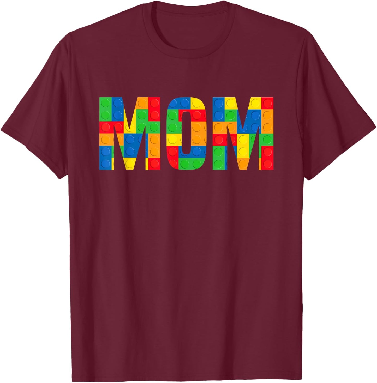 Mom Brick Master Builder Funny Building Blocks Mom T-Shirt - T-Shirt | Maroon