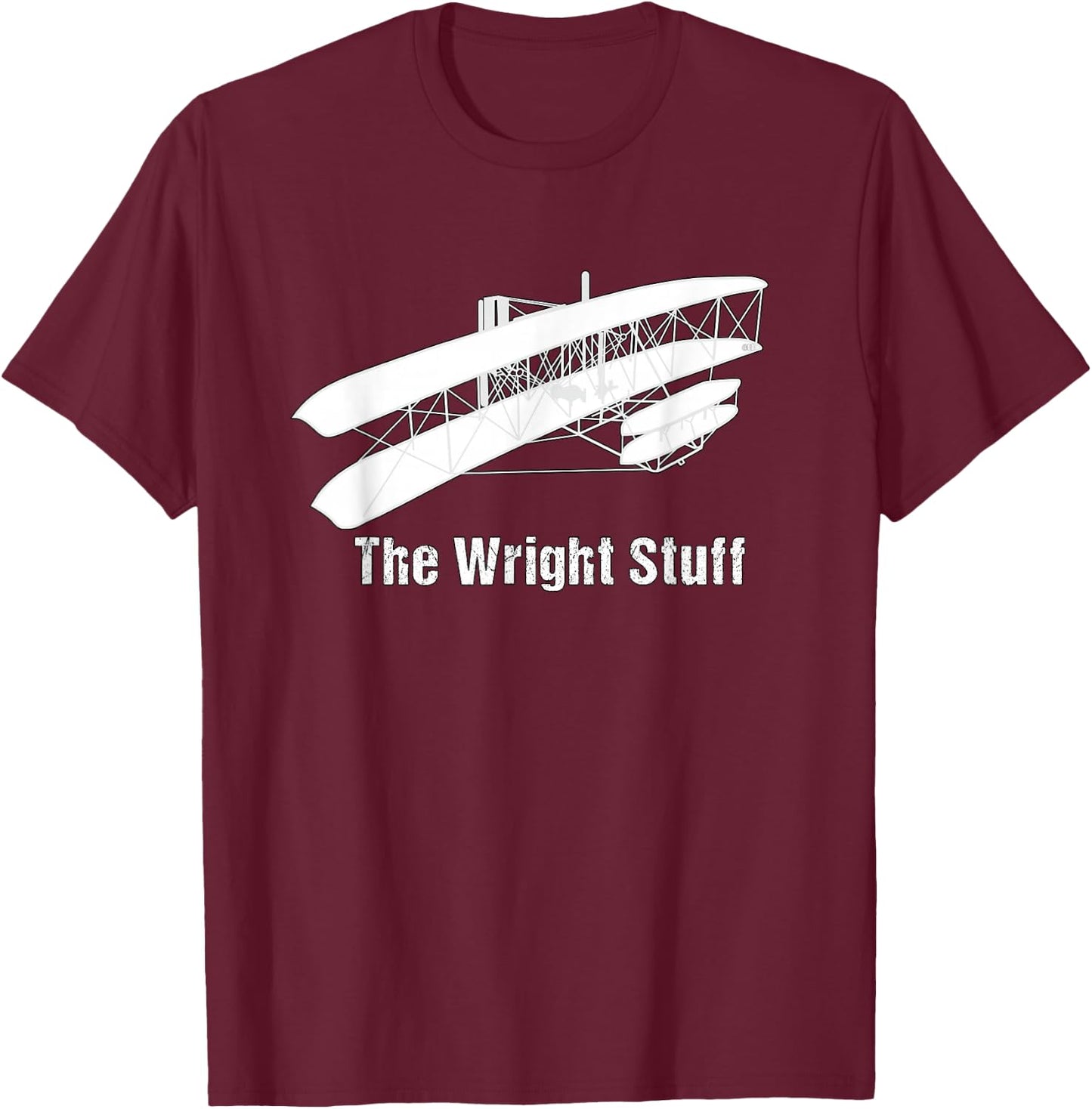 Funny Aviation Shirts-The Wright Stuff Pilot AvGeek Airplane T-Shirt - T-Shirt | Maroon