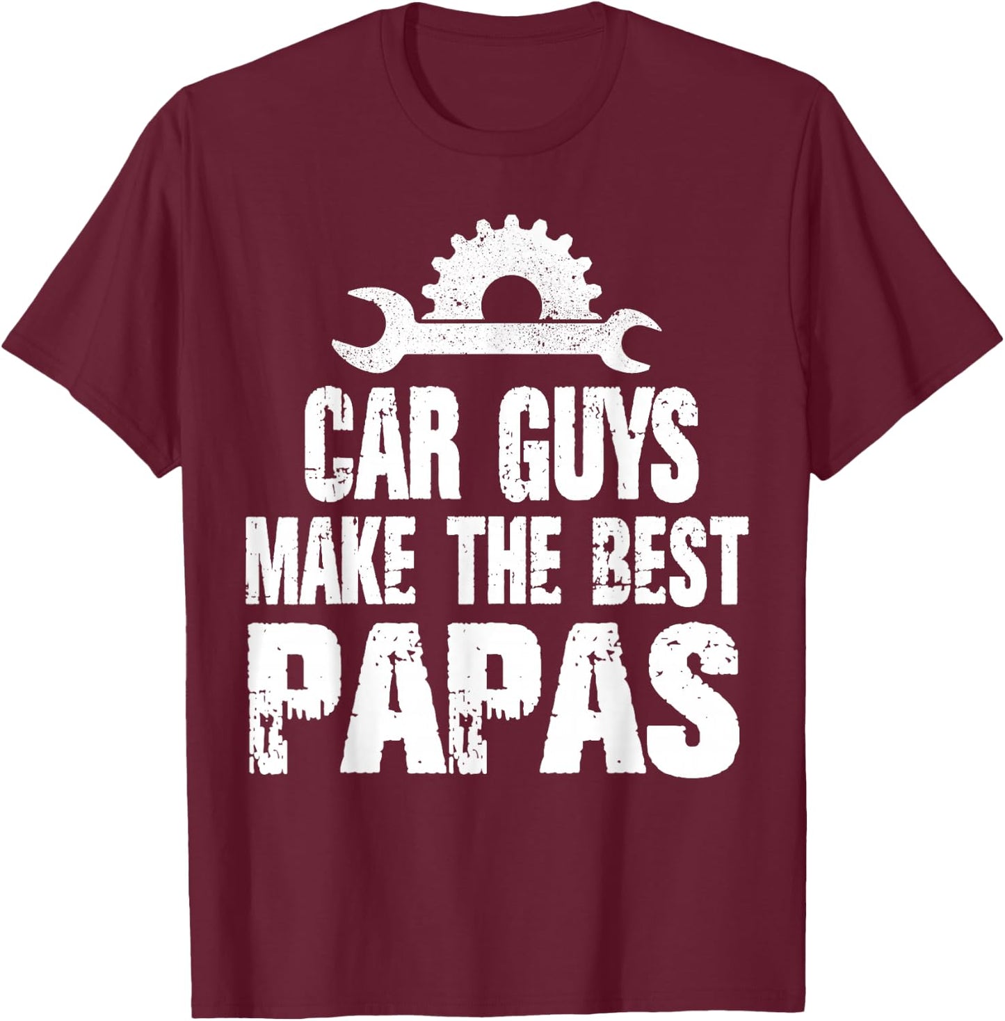 Proud Papa Car Guys Make The Best Brother Mechanic Crew T-Shirt - T-Shirt | Maroon