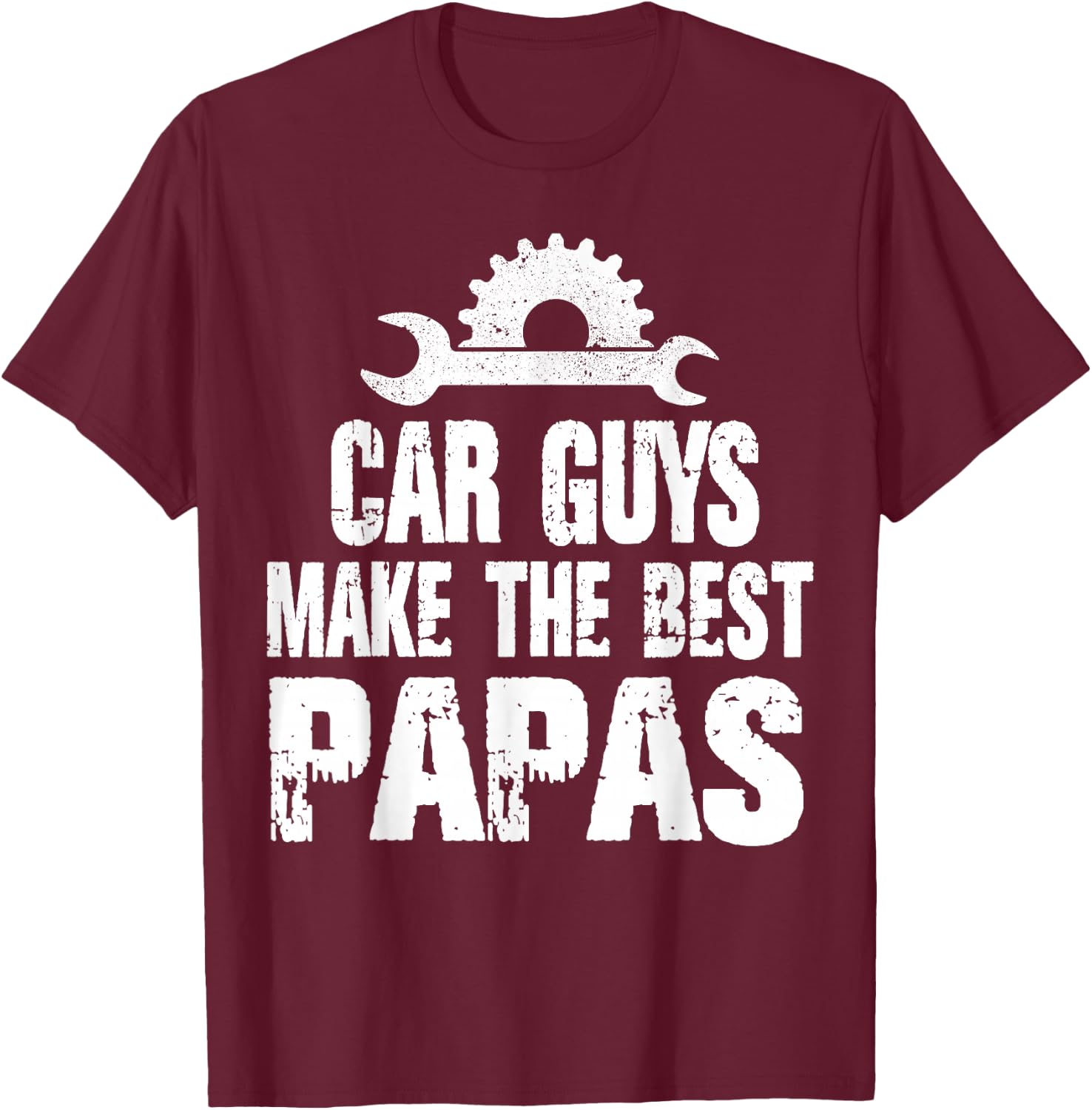 Proud Papa Car Guys Make The Best Brother Mechanic Crew T-Shirt - T-Shirt | Maroon
