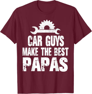 Proud Papa Car Guys Make The Best Brother Mechanic Crew T-Shirt - T-Shirt | Maroon