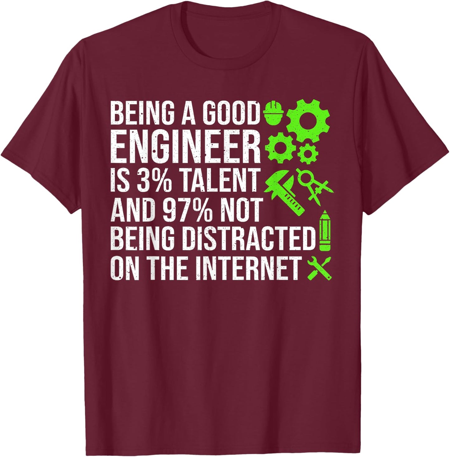 Funny Engineer Art Men Women Mechanical Engineering Lovers T-Shirt - T-Shirt | Maroon