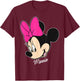 Disney Mickey And Friends Minnie Mouse Big Face , Black, Small T-Shirt - T-Shirt | Maroon