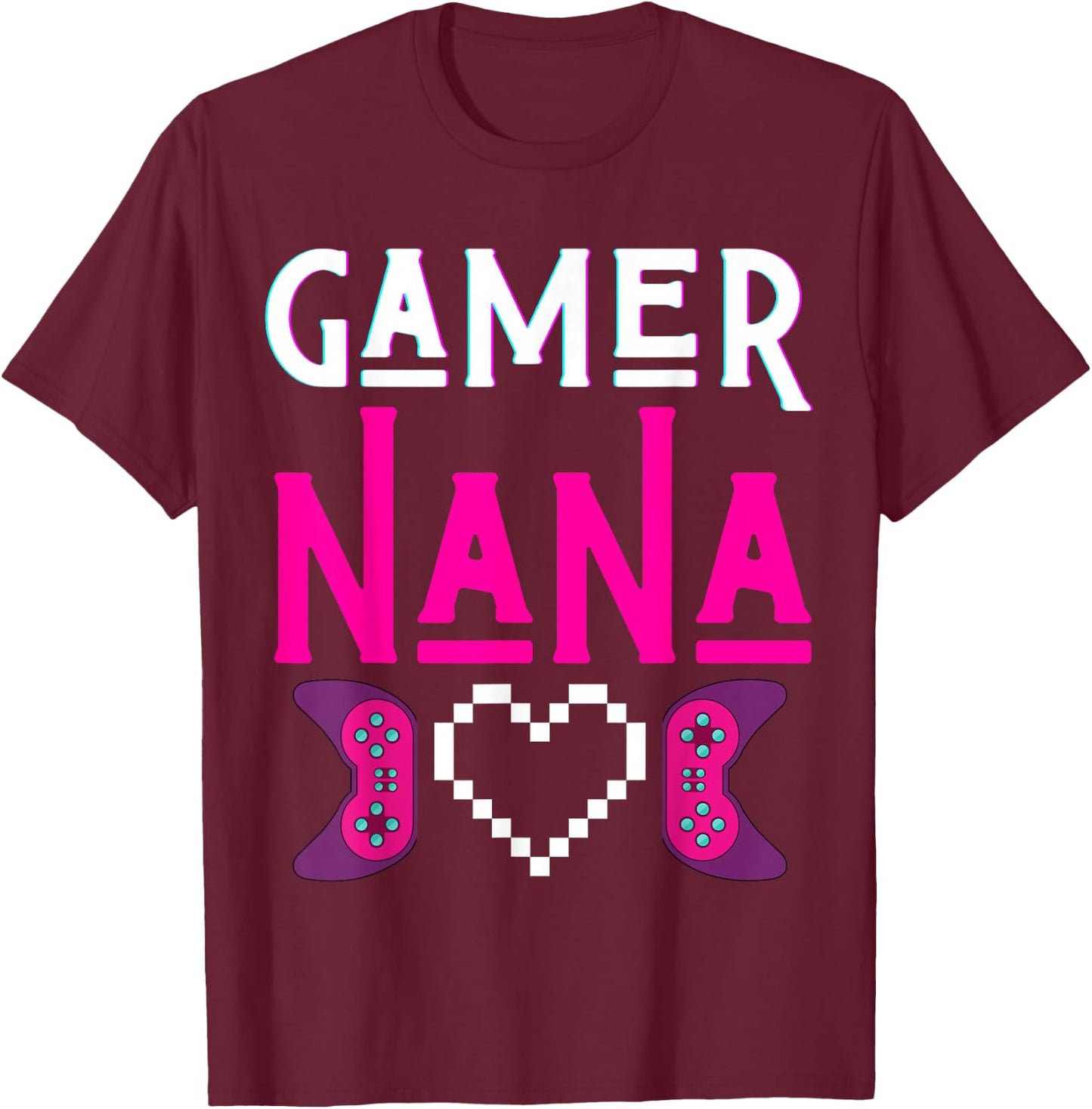 Gamer Nana Grandma Plays Video Game Funny Mimi Gaming Women T-Shirt - T-Shirt | Maroon