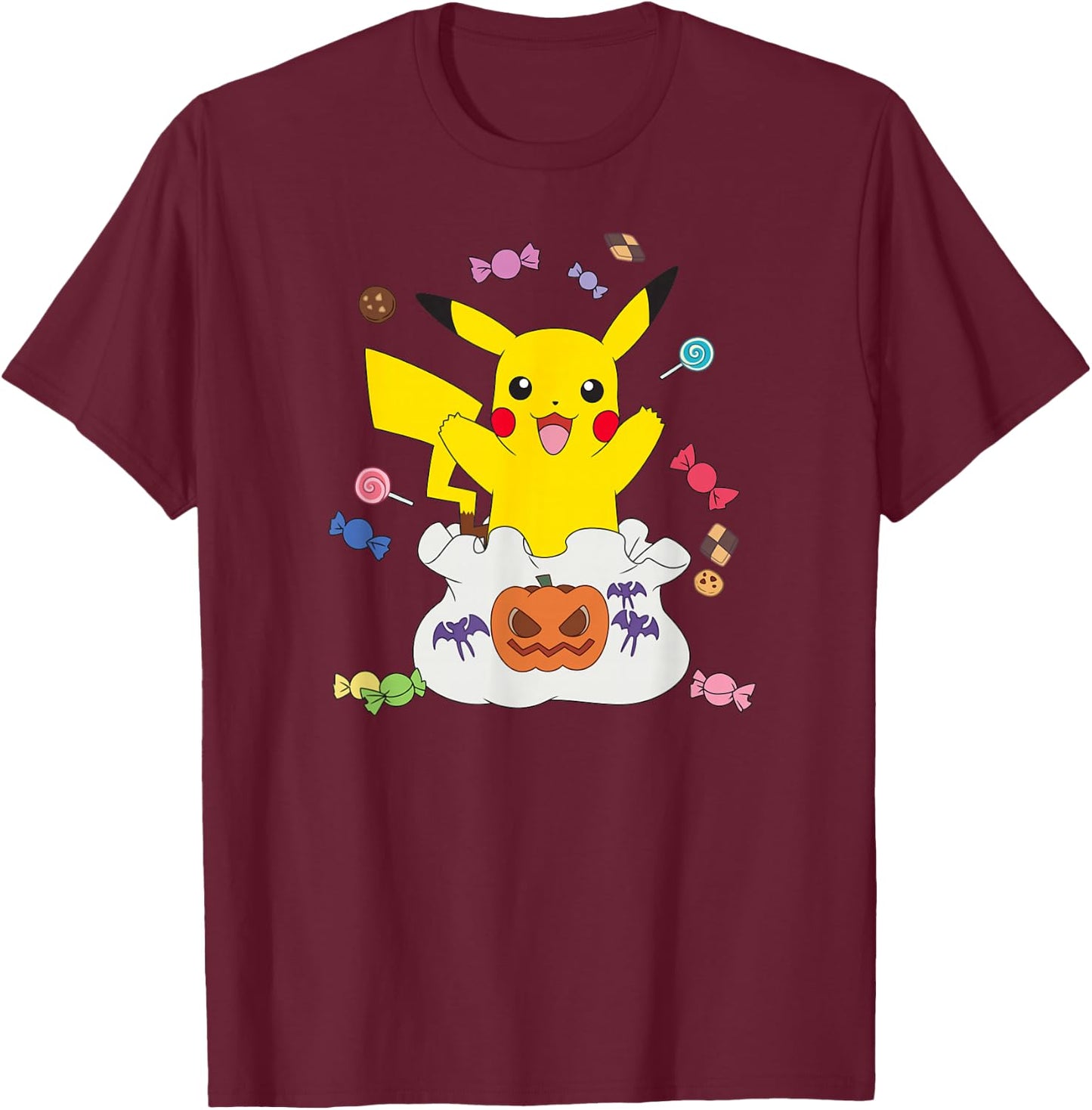 Pokémon - Halloween Gotta Eat Em All T-Shirt - T-Shirt | Maroon