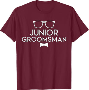 Junior Groomsman Groom Wedding Party T-Shirt - T-Shirt | Maroon