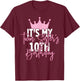It's My Twin Sister 10th Birthday Party Idea T-Shirt - T-Shirt | Maroon