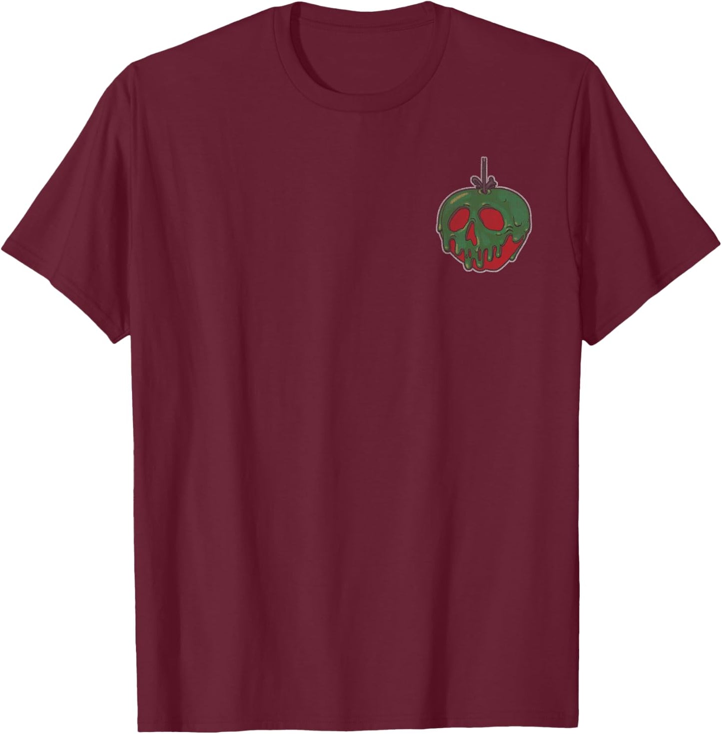 Disney Snow White Evil Queen Apple Pocket Front and Back T-Shirt - T-Shirt | Maroon