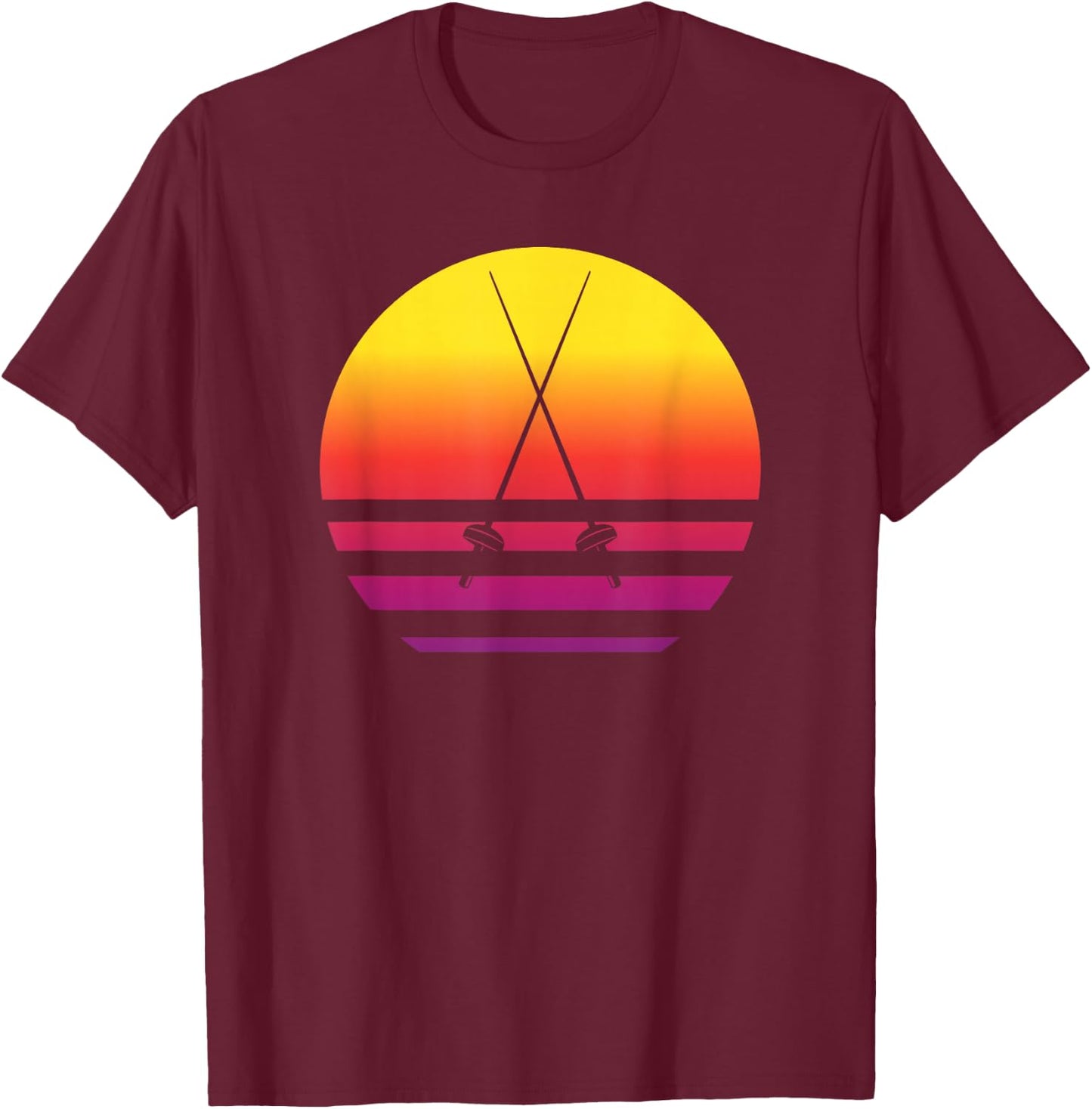 Fencing Retro Style Vintage T-Shirt - T-Shirt | Maroon