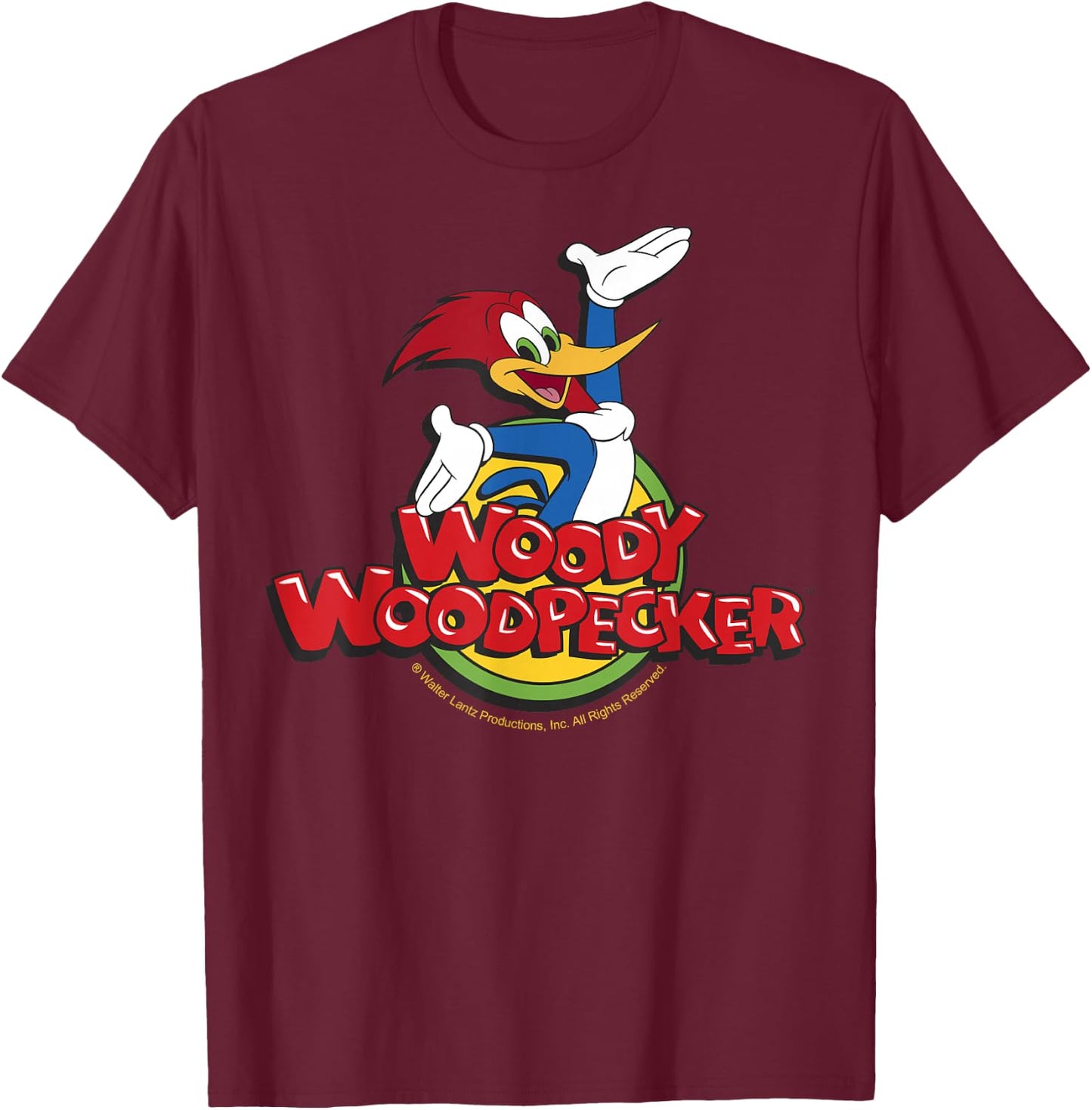 Woody Woodpecker Classic Logo T-Shirt - T-Shirt | Maroon