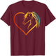 Horse head with a heart - Riding Horse T-Shirt - T-Shirt | Maroon