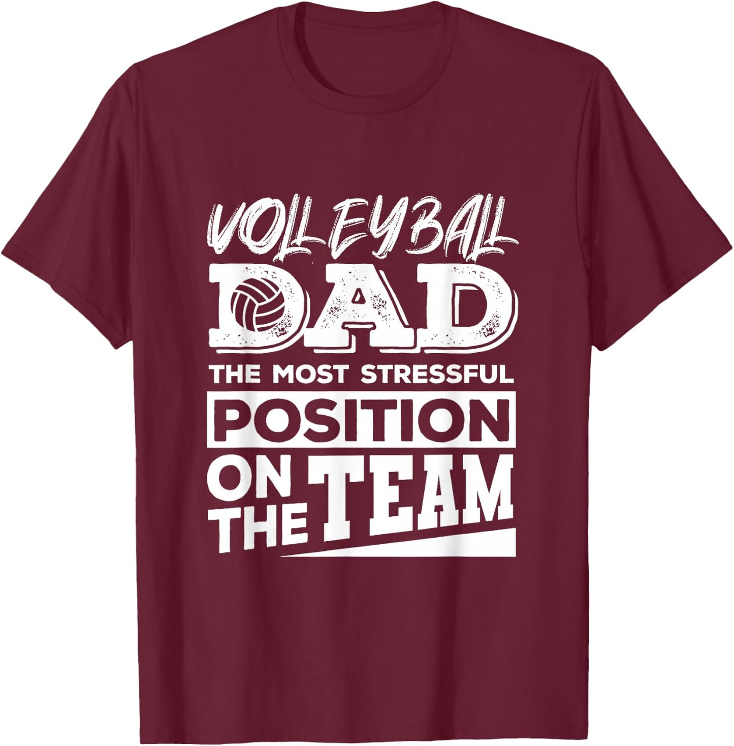 Volleyball Player Dad Shirt Men Volleyball Lover Fathers Day T-Shirt - T-Shirt | Maroon