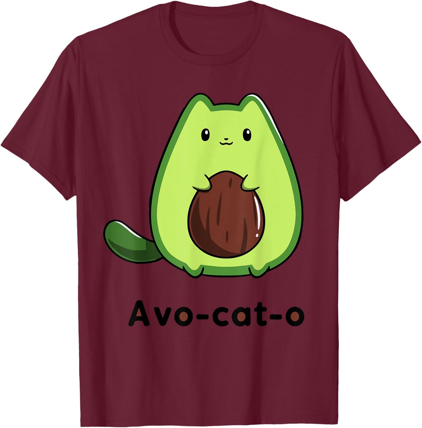Avo-cat-o Classic Arts Avocados T-Shirt - T-Shirt | Maroon