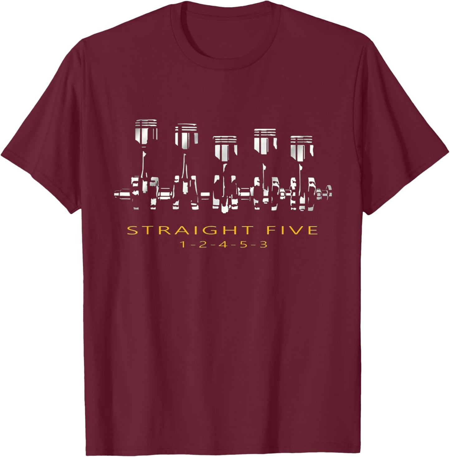 5 Cylinder Engine Lover - Turbo V70R Enthusias T-Shirt - T-Shirt | Maroon