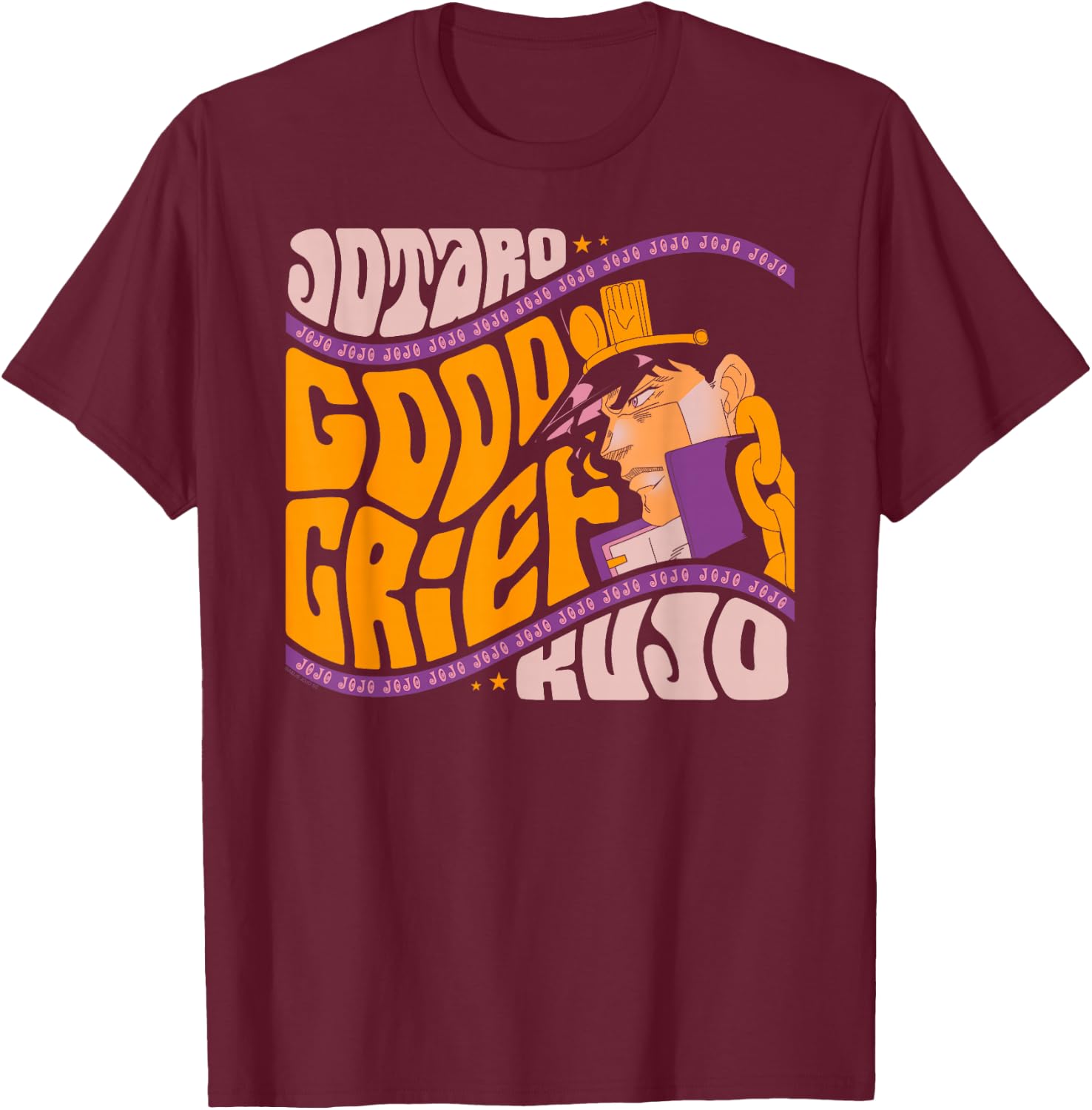 JoJo's Bizarre Adventure Good Grief Jotaro Yare Yare Daze T-Shirt - T-Shirt | Maroon