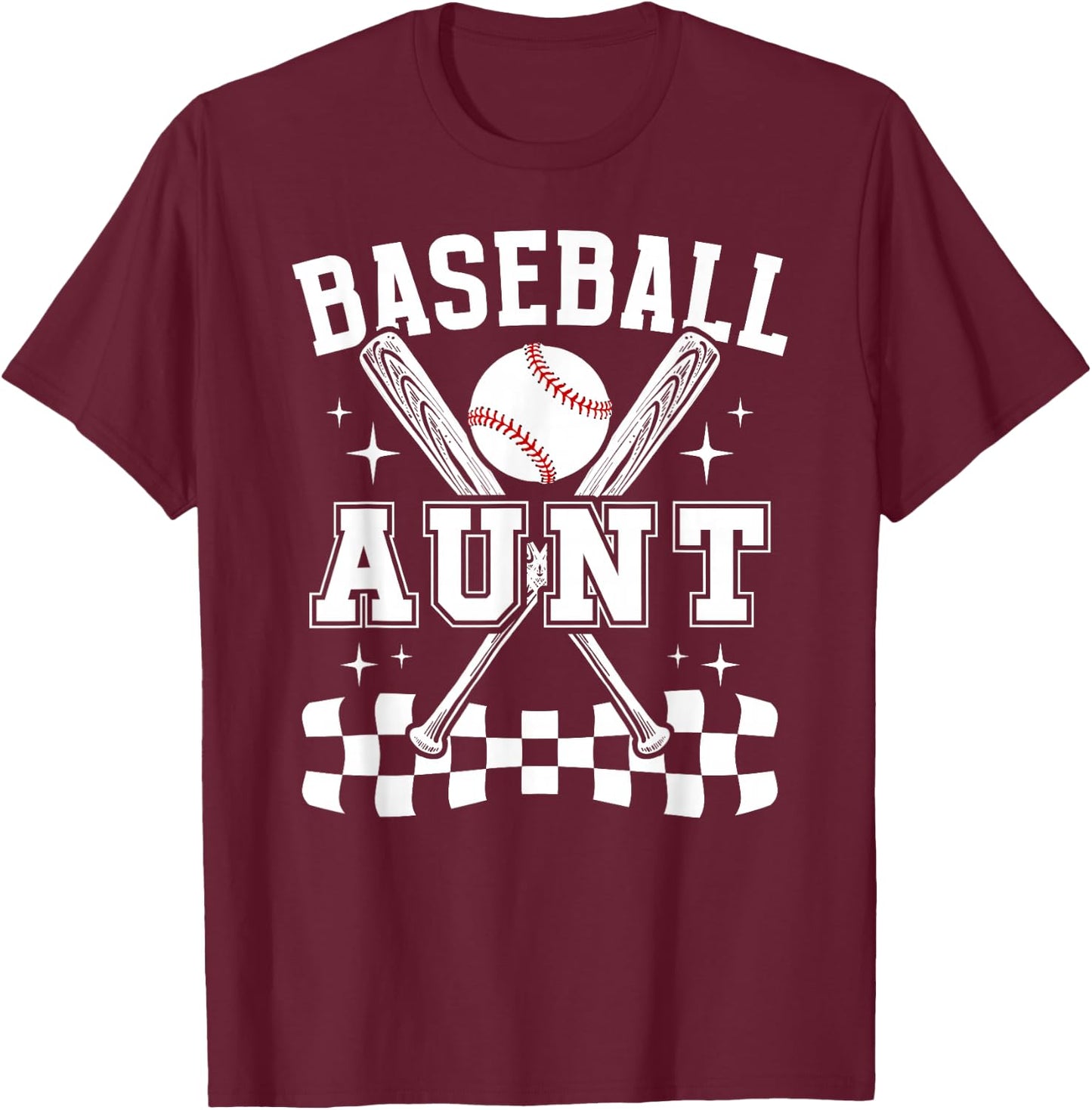 Baseball Aunt Of A Baseball Player Auntie T-Shirt - T-Shirt | Maroon