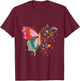 Butterfly in nature design with flowers T-Shirt - T-Shirt | Maroon